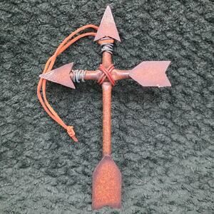 Handmade Arrow Cross Pendant Rustic Metal Western Tribal Necklace 6” Wall Decor